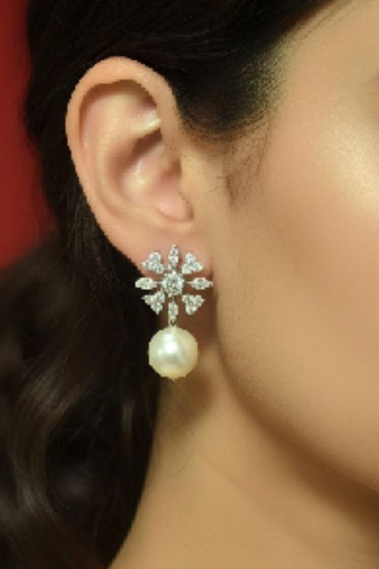 Orchid Pearl Drop Earrings