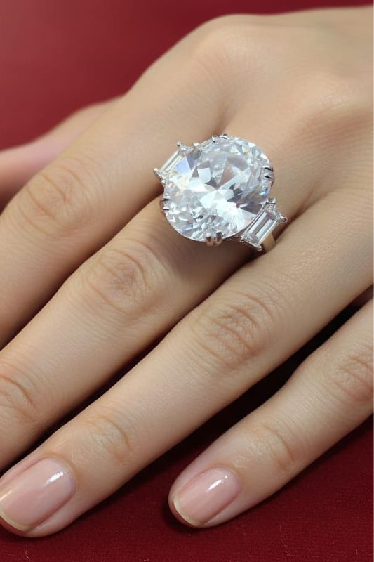 Classic Cushion Cut Silver Zircon Solitaire Ring ₹7,500