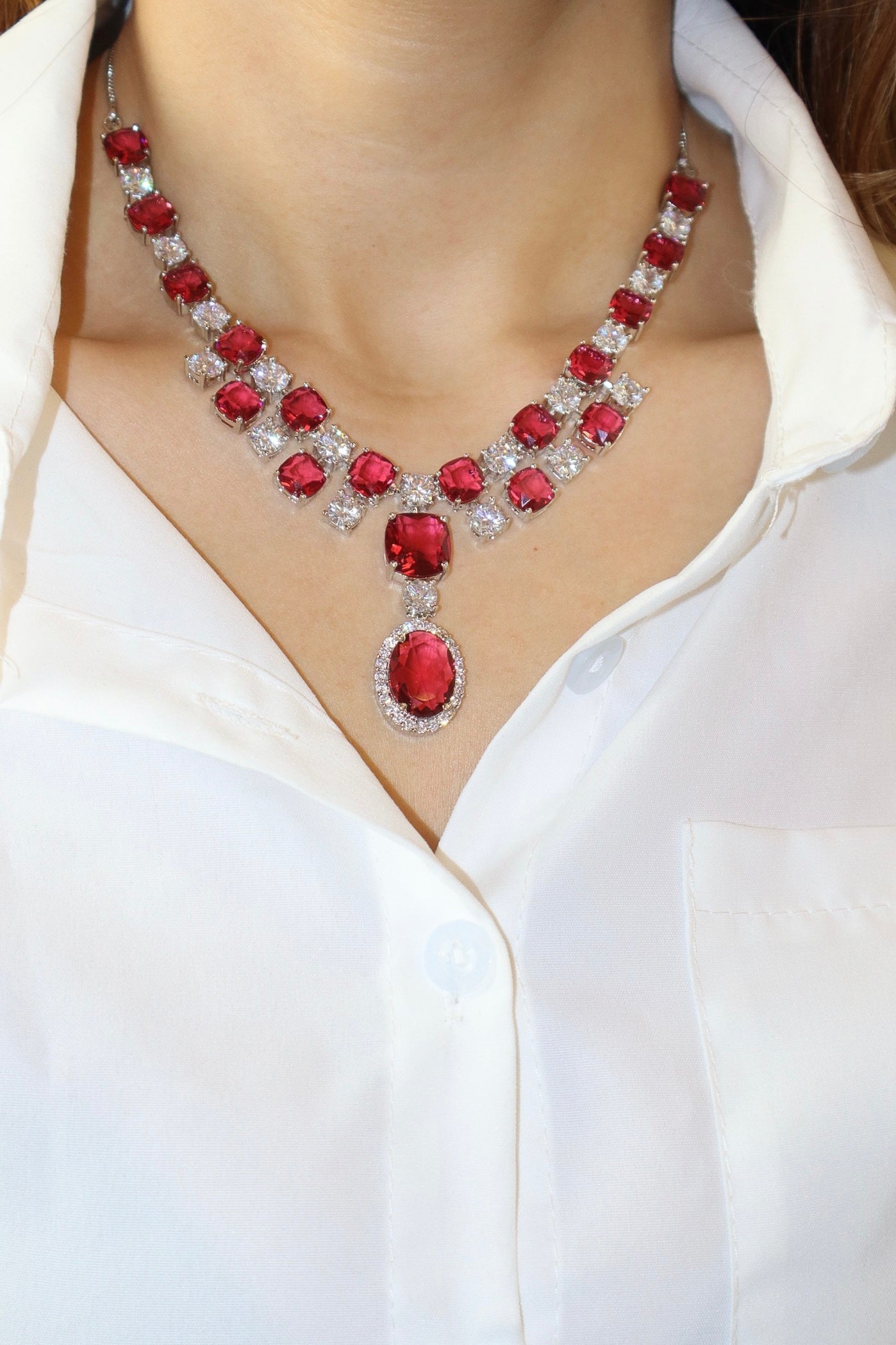 Amelie Ruby Necklace Set