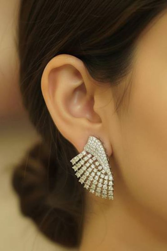 Diamond Fan Studs