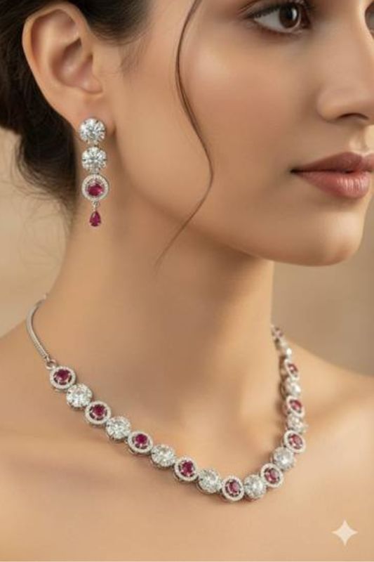 Red Ruby Necklace Set