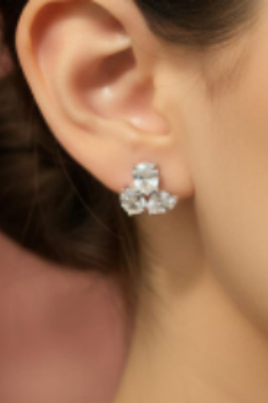 Trinity Pear Cut Diamond Earrings