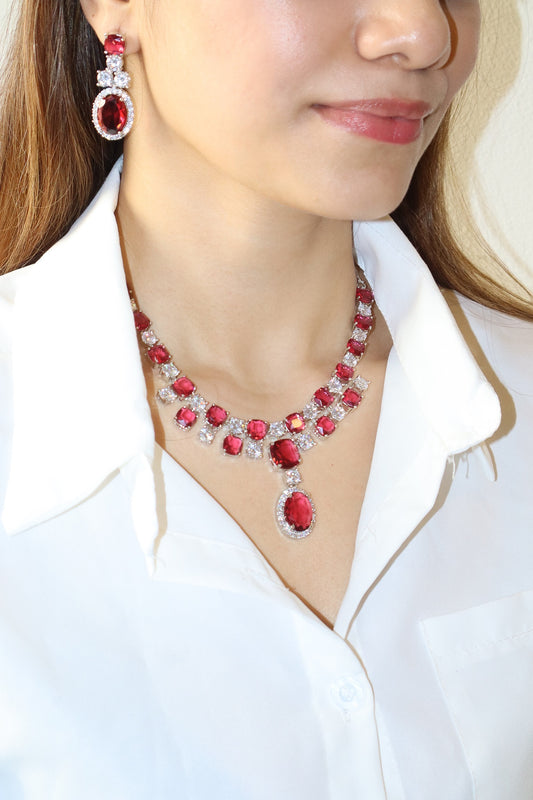 Amelie Ruby Necklace Set