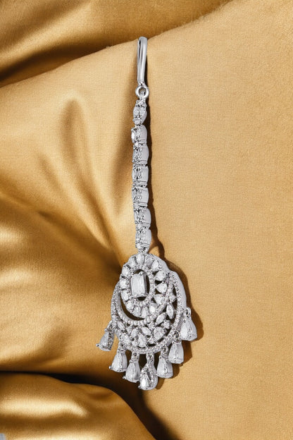 Classic Round Silver Bridal Maang Tikka ₹8,000