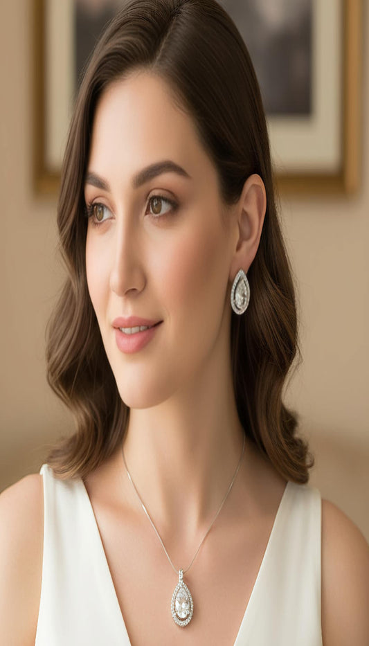 PEAR SHAPE PENDANT SET ₹13000