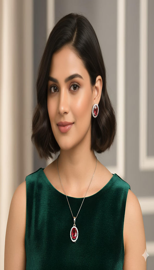 RUBY PENDANT SET ₹12000