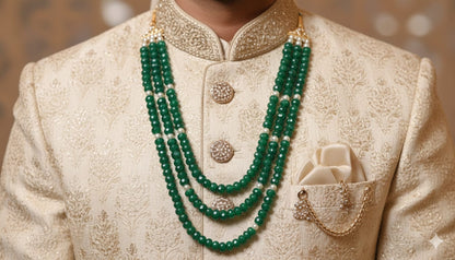 Royal Emerald Groom Mala ₹32,000