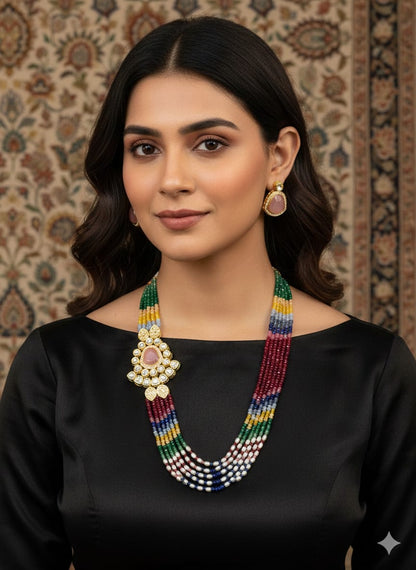 Multicolor Beaded Necklace Set ₹20,000