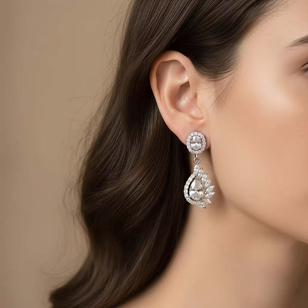 elegant silver drop earrings