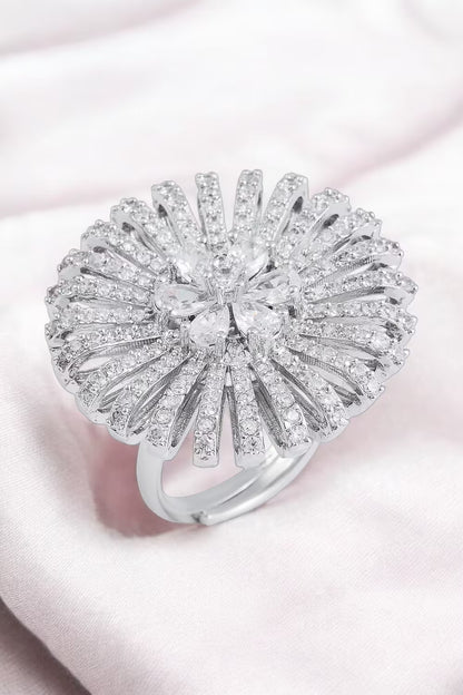 Elias ring side view silver plated 92.5% by karat india