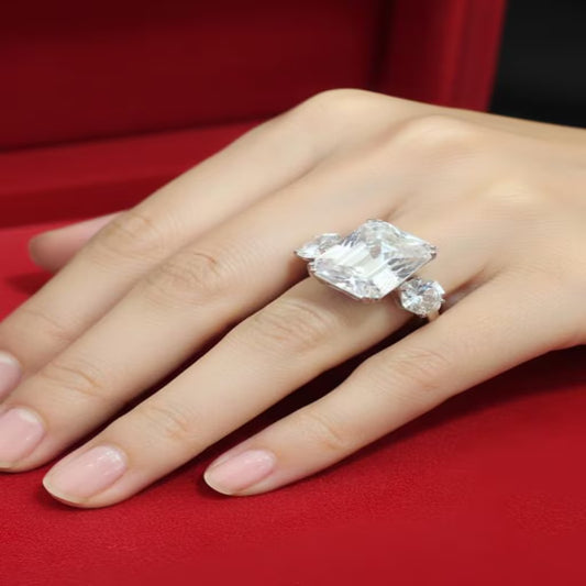 the empress silver zircon statement ring for women