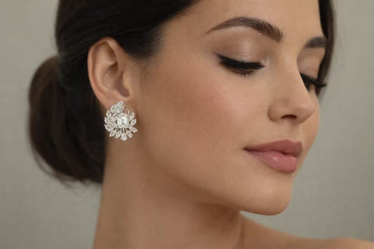 Silver Diamond Earrings for Daily Wear