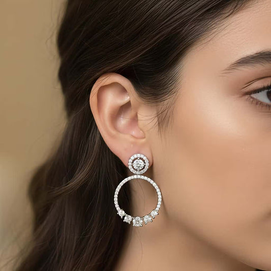 Solitaire Earrings with silver plated 92.5%